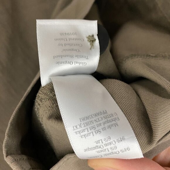 Everlane Button Down Organic Cotton Everyone Spring Shirt Jacket Unisex XXS Tan - Picture 6 of 7